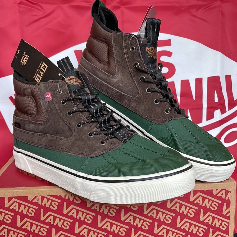 Vans Men’s Sk8-Hi Del Pat Brown/Green VNOA5JMNBGS boots MTE